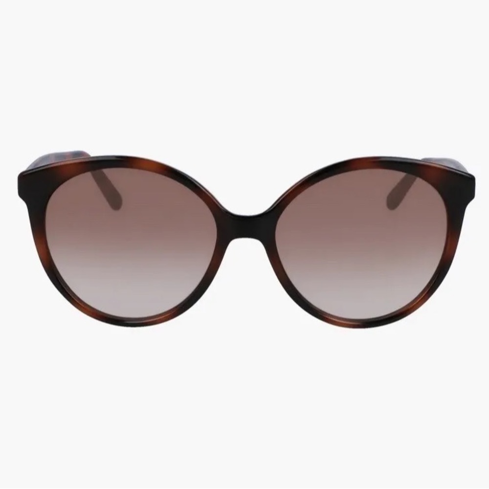 $255 Salvatore Ferragamo Tortoise Brown Black 58mm Tea Cup Full Rim Sunglasses